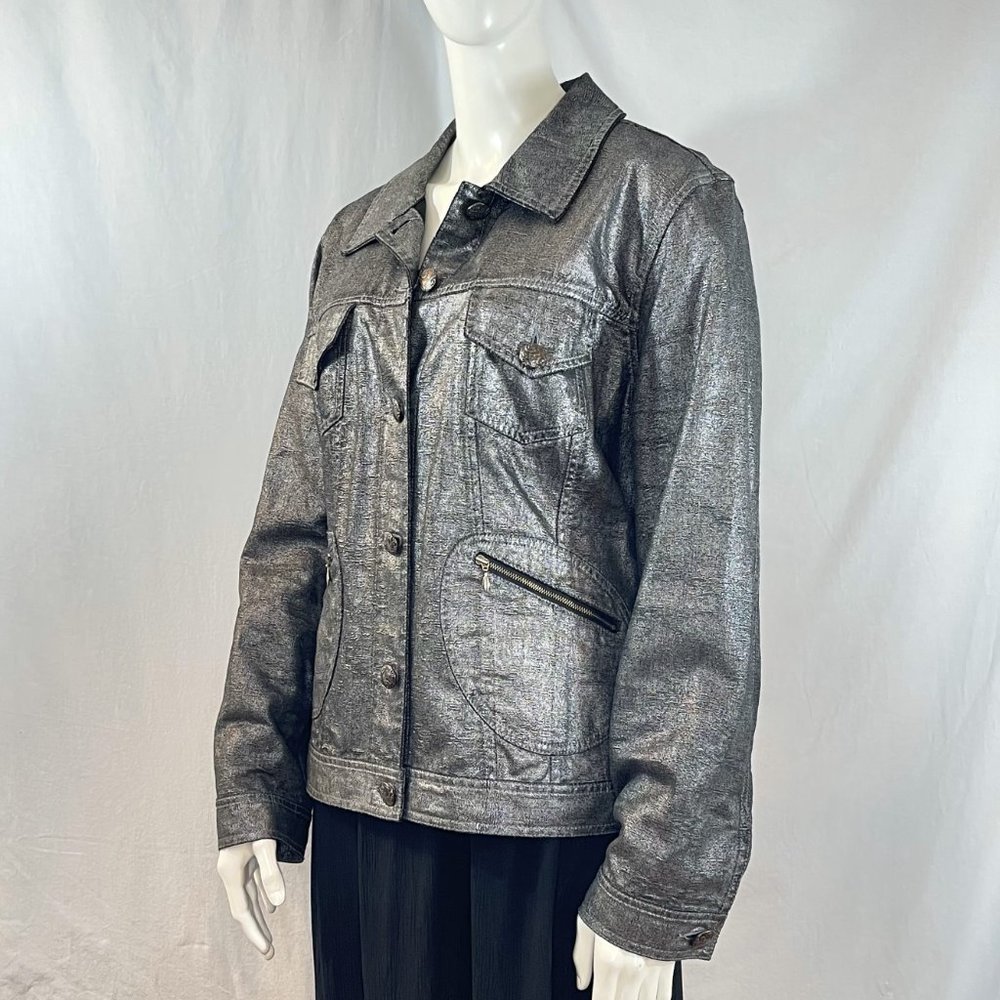 Dark Silver Metallic Jacket | Chico's - Picture 2 of 7